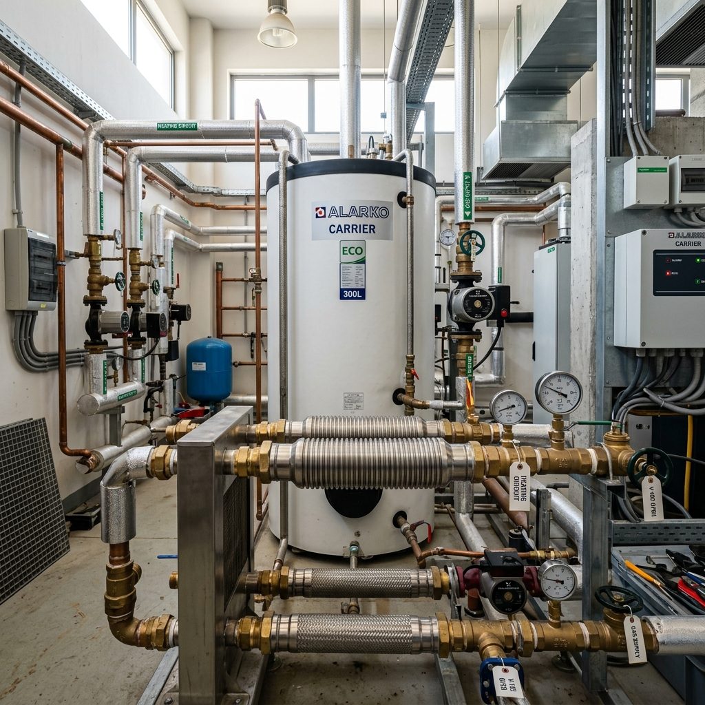 Alarko Carrier Boylerlerde Isı Pompası ve Güneş Enerjisi Uyumlu Geniş Yüzeyli 316L Serpantin